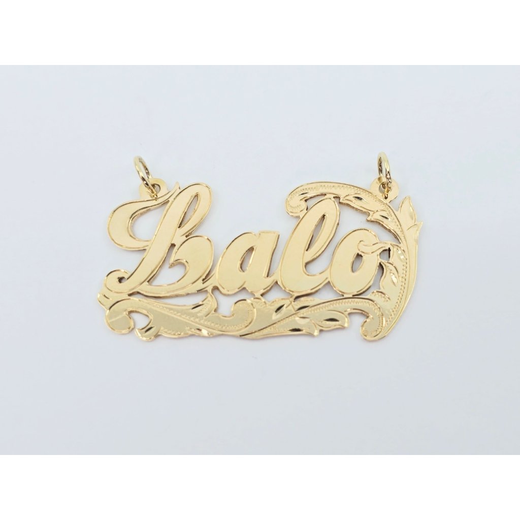 Unique 14k Karat Solid Yellow Gold Designer Initial Name  Lalo  Charm Pendant